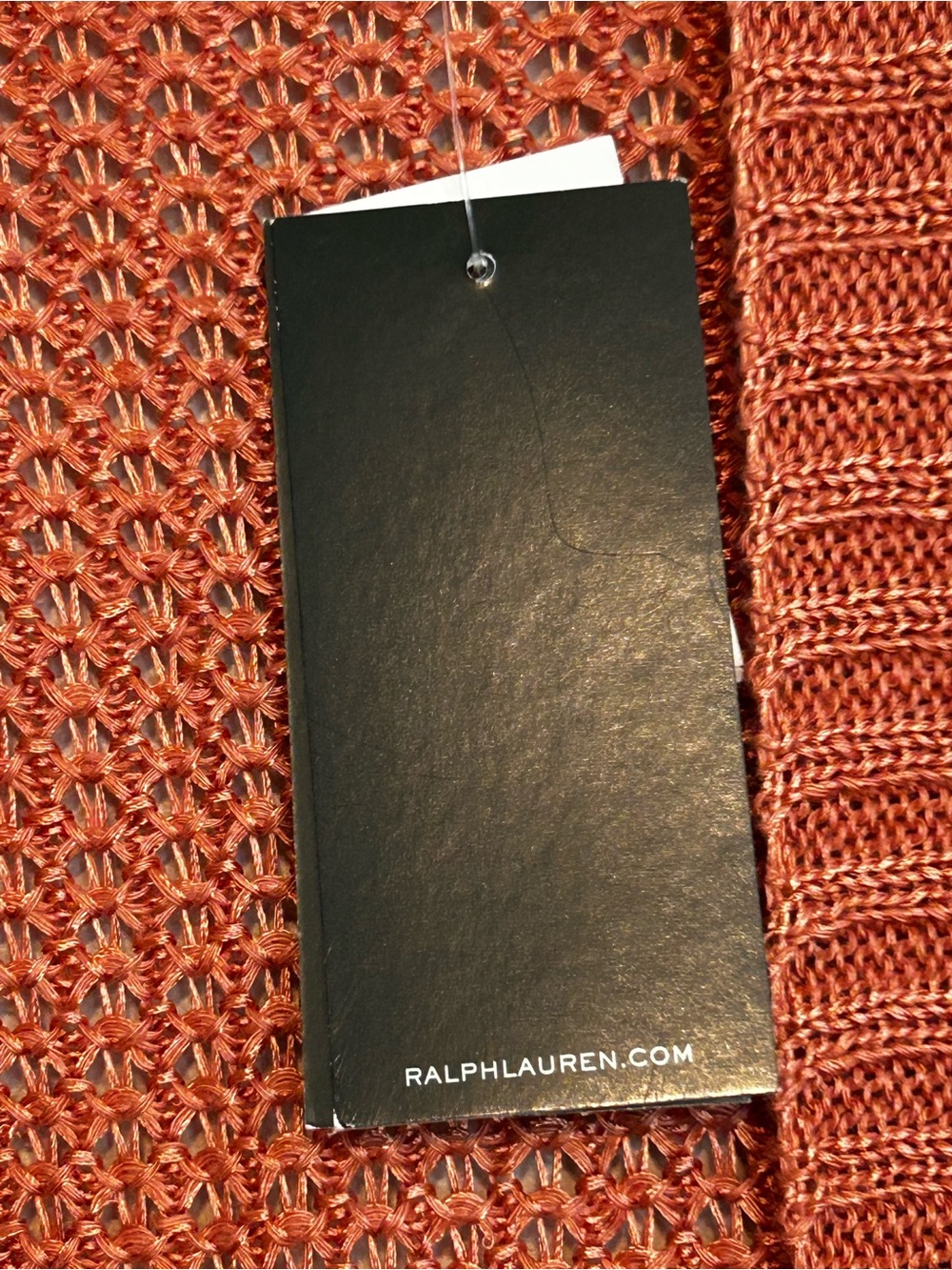 NWT Lauren Ralph Lauren Open Knit Duster Cardigan | Linen Blend | Terracotta - Picture 4 of 8
